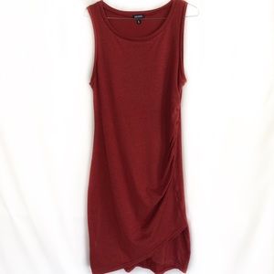 long red/orange dress